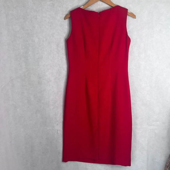 Julian Taylor Power Red Sleeveless Sheath‎ Dress with Bow Detail Size 6 - Picture 2 of 8